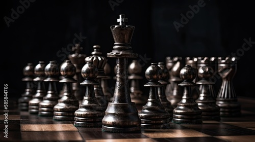 Leadership Excellence: King Chess Champion Proves His Strategic Brilliance with a Victorious Win. Generative AI