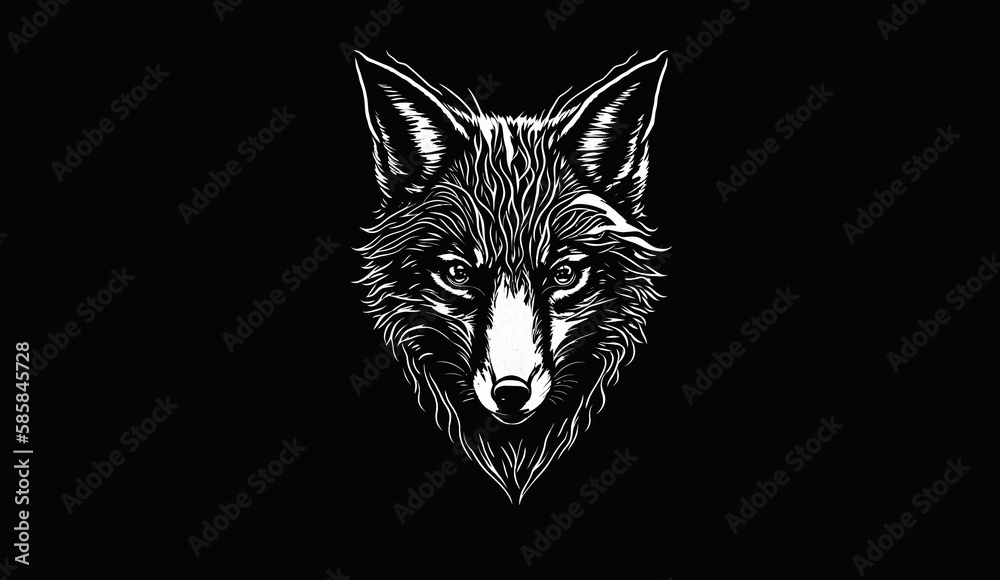 Fototapeta premium wolf head silhouette illustration free vector
