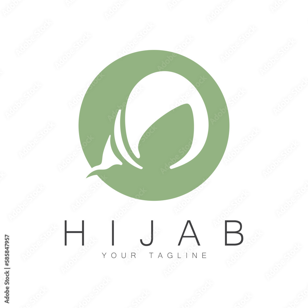 simple muslimah hijab logo template vector illustration design-vector