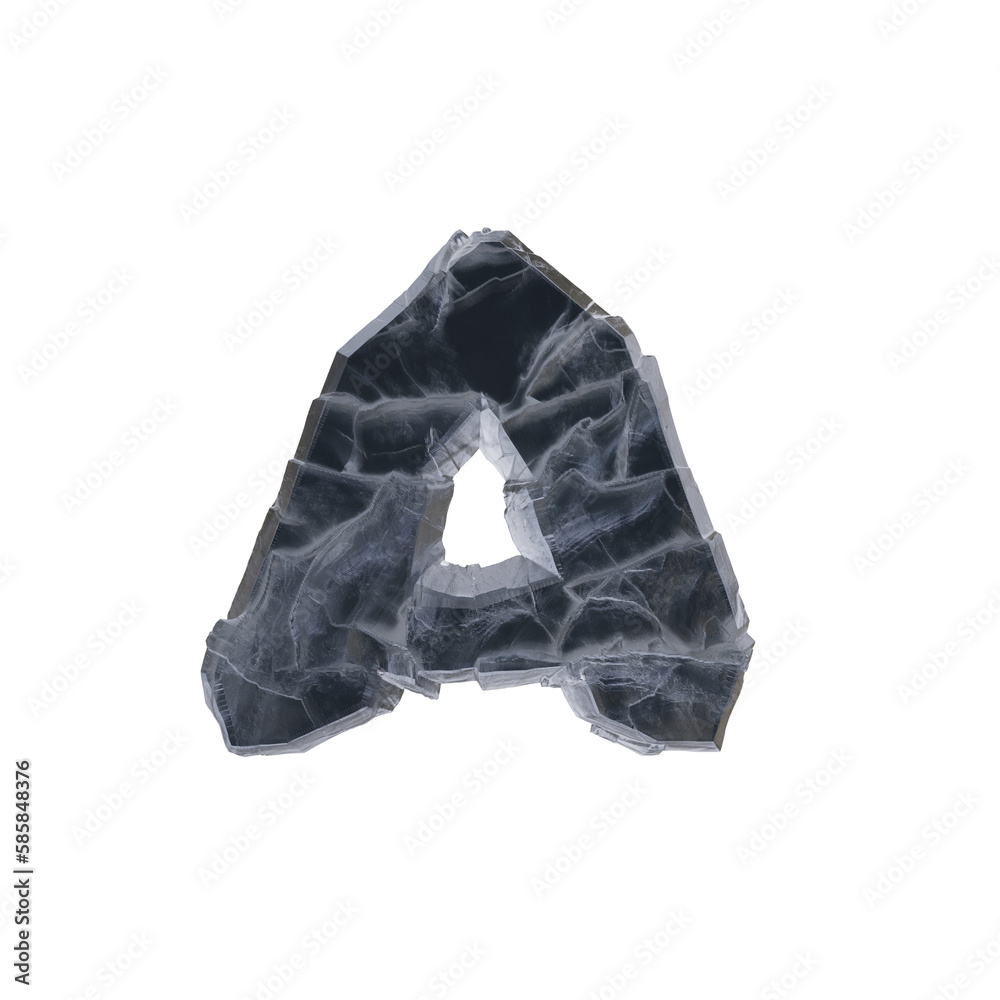 Asteroids 3D Alphabet or Lettering PNG Images