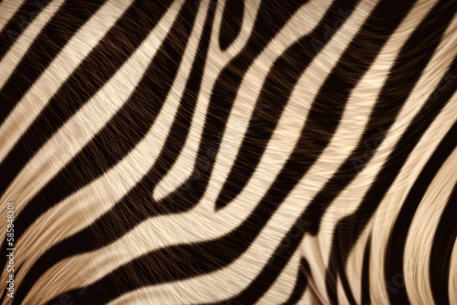 Close up of zebra skin texture background. Generative AI