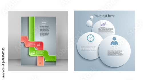 Set Design business presentation template. Vector illustration EPS 10. Can be used for chart process the financial company, technology infographics, number banners, charts and graphs or power point