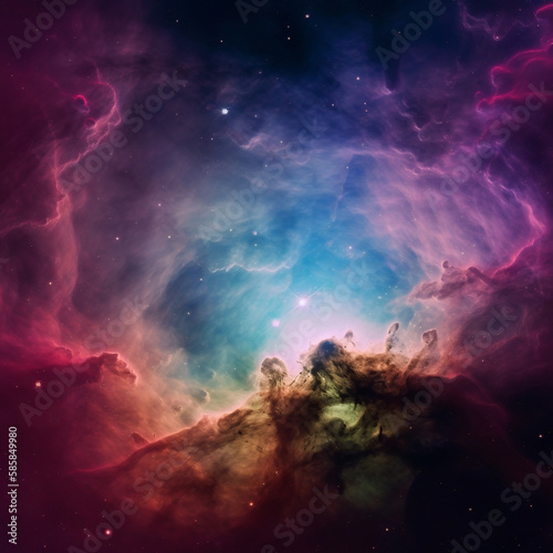 Generative ai illustration of shining stars galaxy in space.
