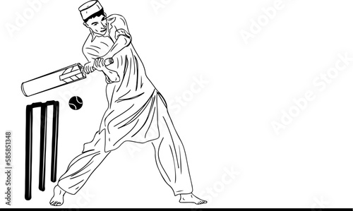 "Playing with an Unorthodox Grip: Cartoon Sketch of a Muslim Boy Cricket Player"
"The Village Cricket Star: Sketch Drawing of a Muslim Boy Playing with an Unusual Grip