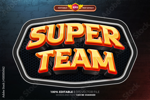 super esport team 3D Text Effect logo template