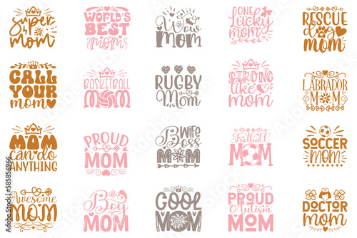 Boho Retro Style Mom Quotes T-shirt And SVG Design Bundle. Mom SVG Quotes T shirt Design Bundle, Vector EPS Editable Files, Can You Download This File.