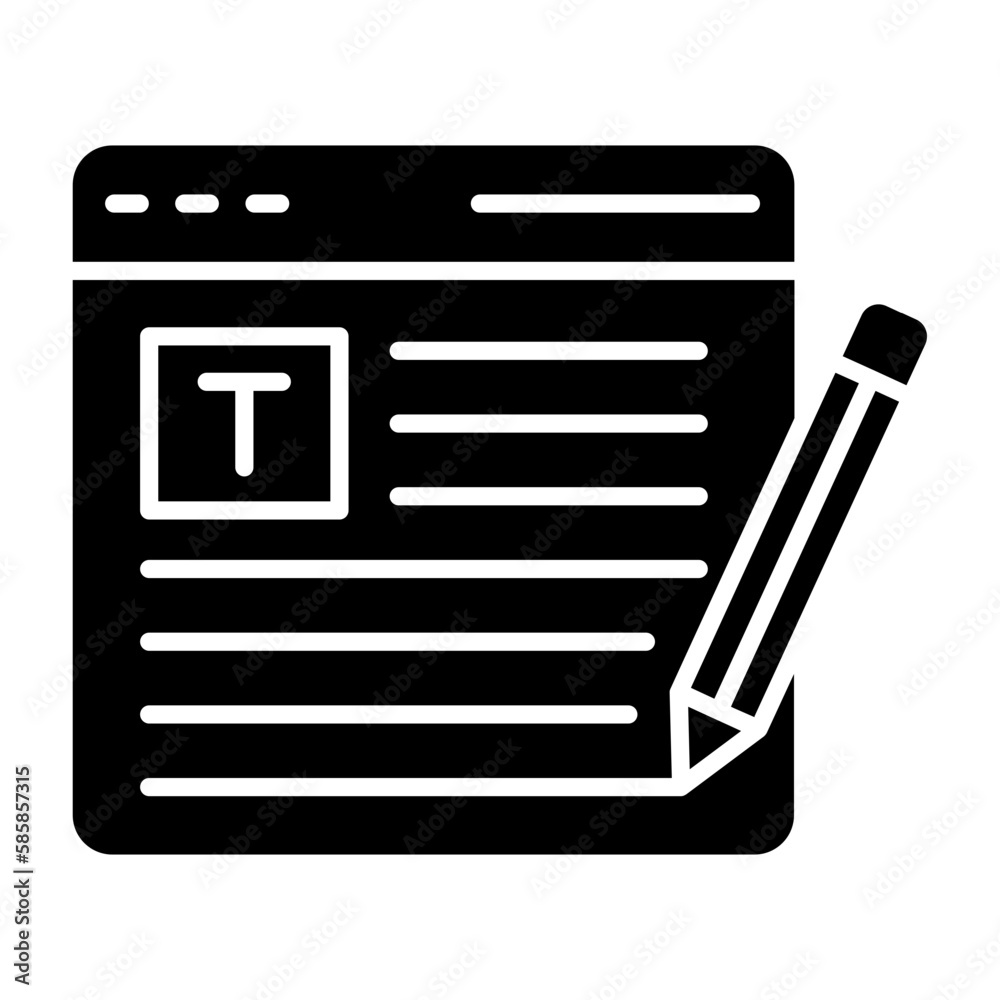 Copy Writing Glyph Icon