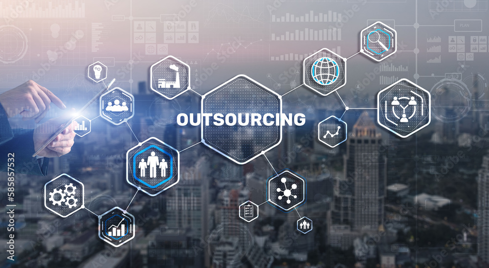 Outsourcing Business Human Resources Internet Finance Technology Concept Outsourcing Business Human Resources Internet Finance Technology Concept