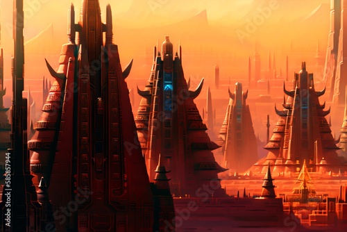 Futuristic city in the dese...