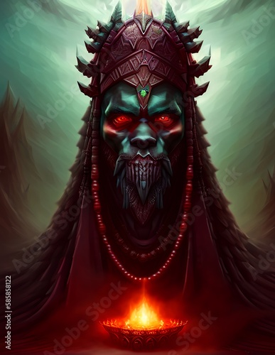 Giant demonic tribal warrio...