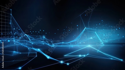 Technology business background with blue accent, elegant corporate design, futuristic and technologic accent - Generative AI