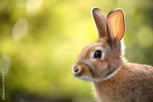 a close up of a rabbit with a blurry background 