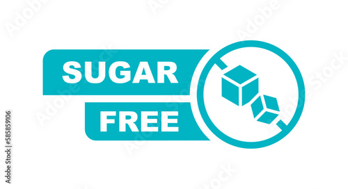 Sugar free icon. No sugar added product label. Healthy food sign. Natural product and organic food badge. Vector illustration.
