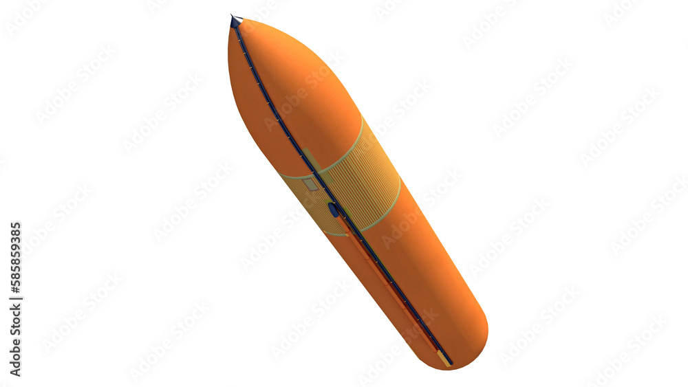 Shuttle Rocket External Tank 3D rendering on white background Shuttle Rocket External Tank 3D rendering on white background