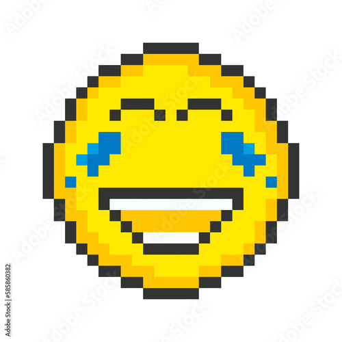 Wallpaper Mural Laughs face icon. Pixel art emoticons. Vector illustration. Torontodigital.ca