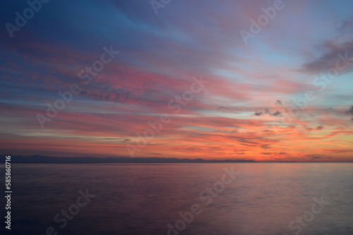 Beautiful seascape with sunrise of the Mediterranean sea © AnnyKen