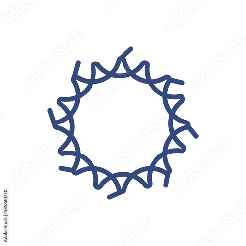 crown of throns icon. Thin line crown of throns icon from happy easter collection. Outline vector isolated on white background. Editable crown of throns symbol can be used web and mobile