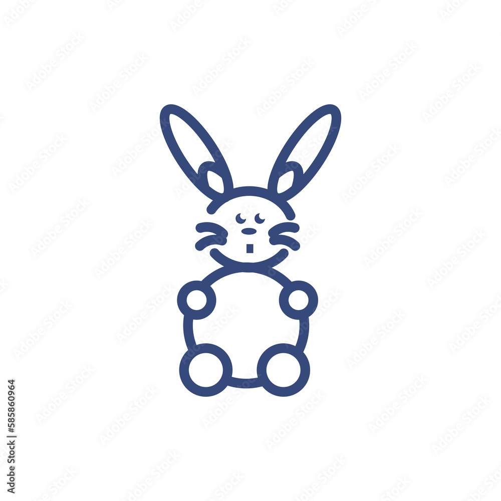 easter bunny icon. Thin line easter bunny icon from happy easter collection. Outline vector isolated on white background. Editable easter bunny symbol can be used web and mobile easter bunny icon. Thin line easter bunny icon from happy easter collection. Outline vector isolated on white background. Editable easter bunny symbol can be used web and mobile