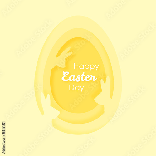 Happy Easter card. A yellow background with the words happy easter day. 