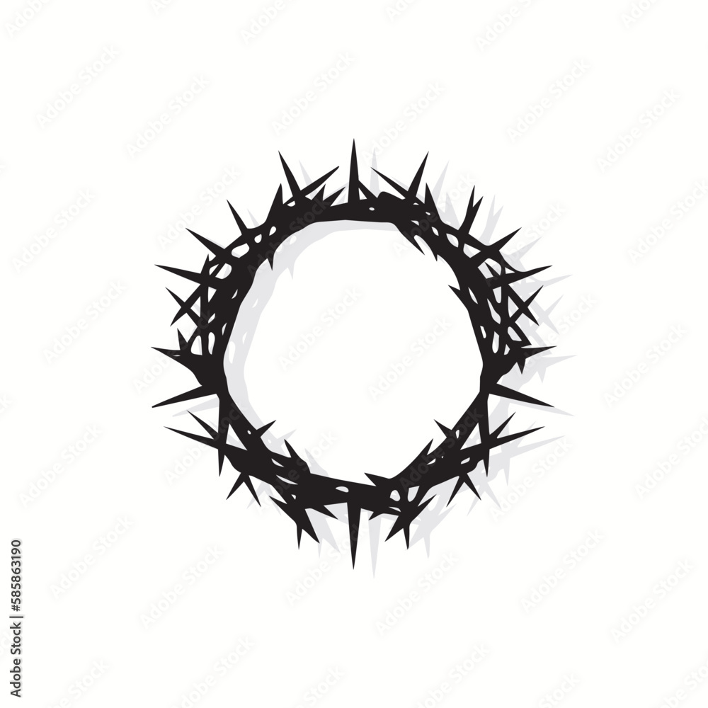 Fototapeta premium Crown of thorns of Jesus Christ. One flat icon on a white background. Vector illustration