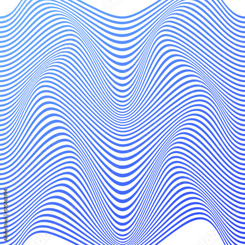 ILLUSTRATION ABSTRACT COLORFUL BLUE GRADIENT WAVY LINES PATTERN BACKGROUND. COVER DESIGN 