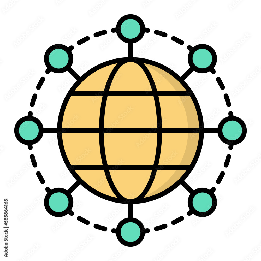 Global Solutions Line Color Icon Global Solutions Line Color Icon