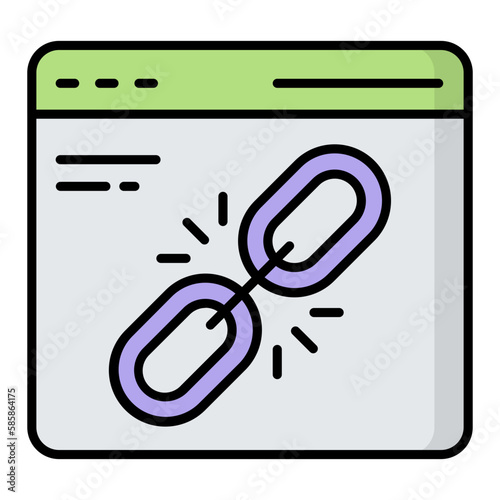 Link Building Line Color Icon