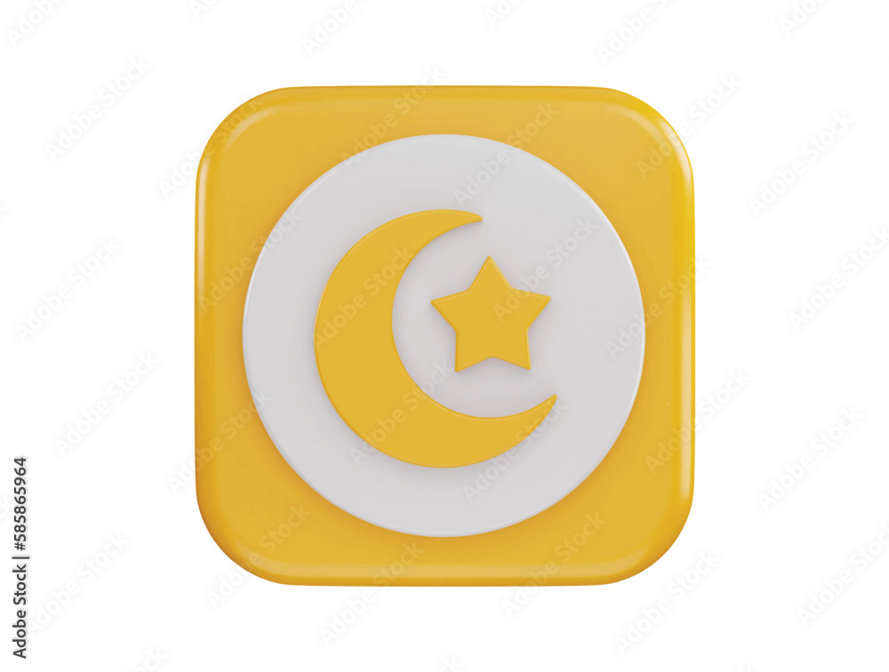 moon and star islamic icon 3d rendering vector illustration moon and star islamic icon 3d rendering vector illustration