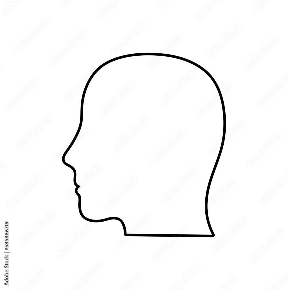 Vector isolated one single bald head side view contour colorless black and white contour line easy drawing Vector isolated one single bald head side view contour colorless black and white contour line easy drawing