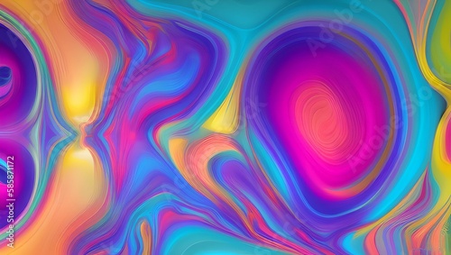 Abstract colorful background filled with fluid by generative AI