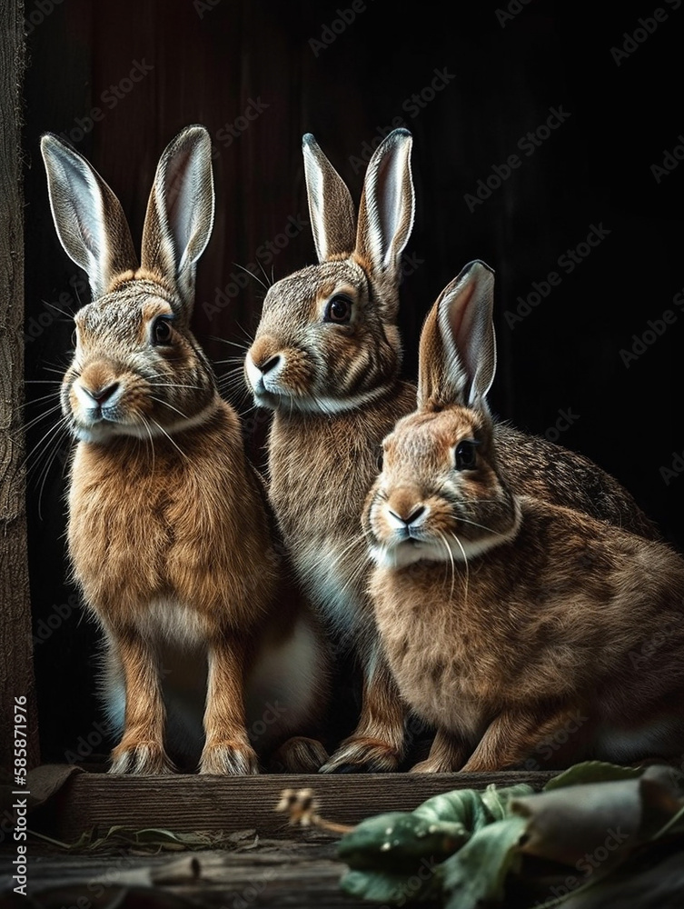 Fototapeta premium rabbit family portrait