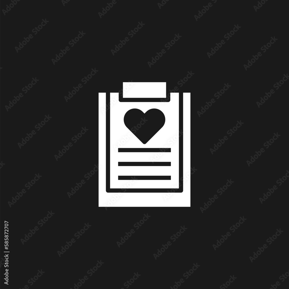 Health Check icon isolated on black background Health Check icon isolated on black background