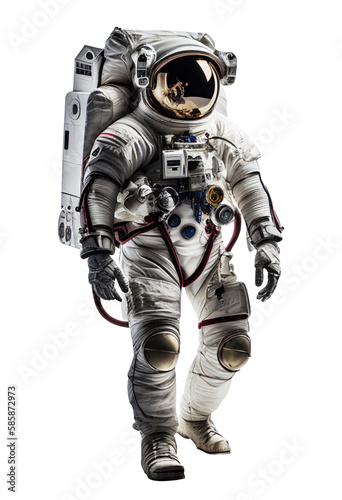 Space suits isolated on white background. Ai generated.