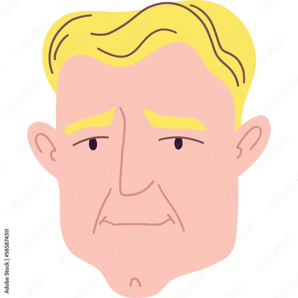 Cartoon Blond Grown Man Portrait Cartoon Blond Grown Man Portrait
