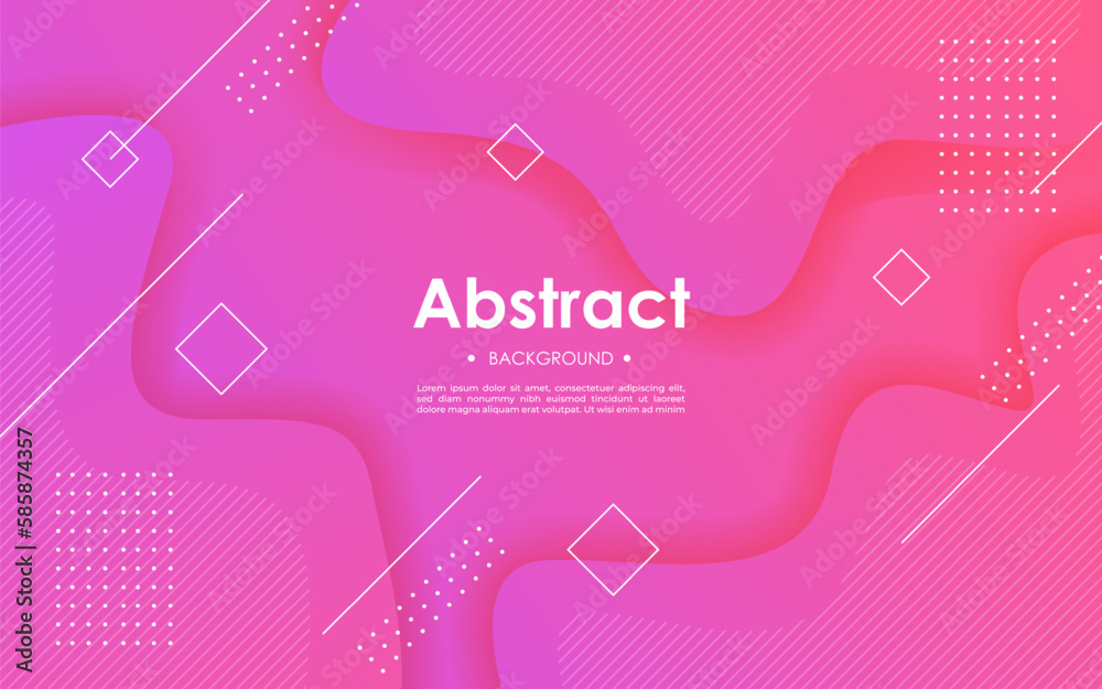 minimal pink abstract geometric fluid dynamic shape composition wavy background. eps10 vector
