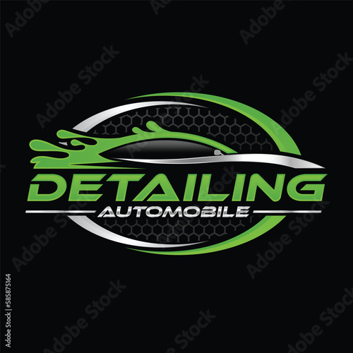 Auto detailing and car wash logo for automotive car business