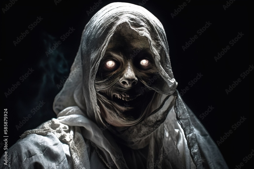 Ghost illustrations, scary background, generative ai Ghost illustrations, scary background, generative ai