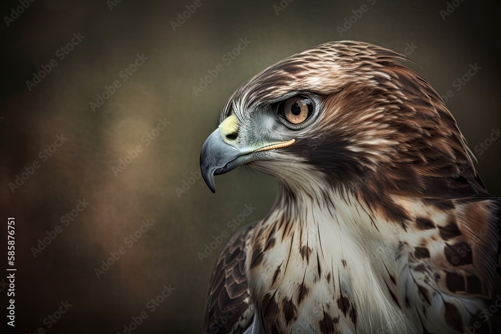 Wildlife Predator: Portrait of a Red-Tailed Hawk in Nature. Generative AI Wildlife Predator: Portrait of a Red-Tailed Hawk in Nature. Generative AI