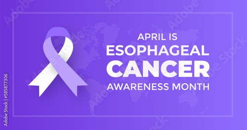 Esophageal Cancer Awareness Month background or banner design template.
