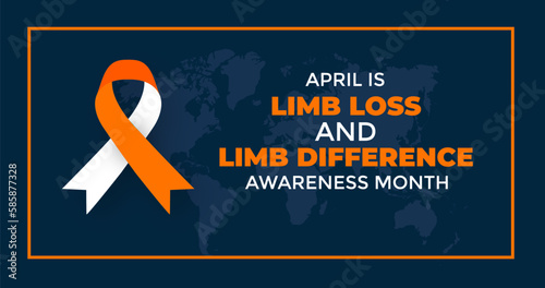 Limb Loss and Limb Difference Awareness Month background or banner design template.