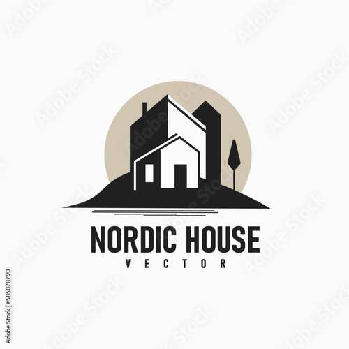 Real Estate logo, Builder logo, Construction logo Color design template vector illustration