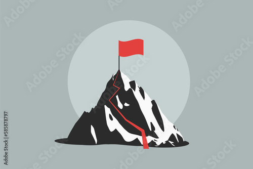 Mountain silhouette - vector. Rocky peaks. Mountains ranges. Black and white mountain icon isolated