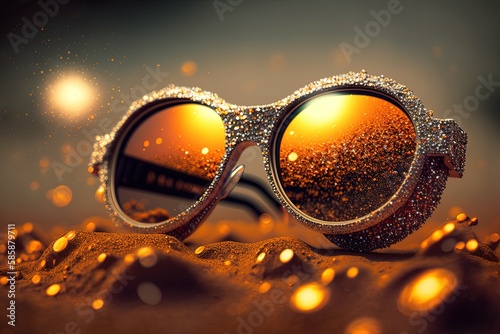 Gleaming Glistening: Adding a Little Sparkle with a Bold Set of Sunglasses Generative AI