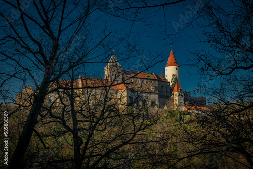 Castle in color sunny evening in central Bohemia © luzkovyvagon.cz