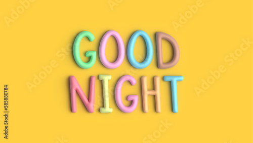 Good Night Wallpaper - 3D Typography