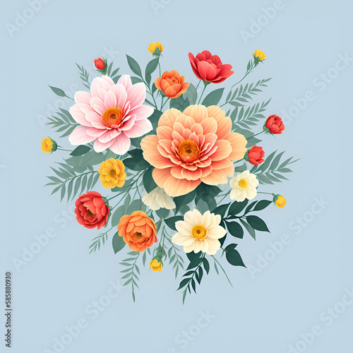 beautiful flowers with foilage and a clean background. 