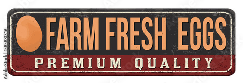 Farm fresh eggs vintage rusty metal sign