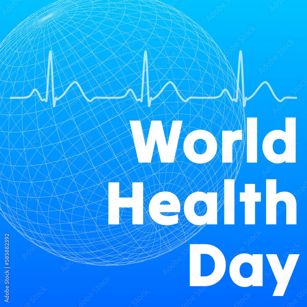 World Health Day April 7th, celebrating global healthcare awareness concept with heartbeat pulse graph and earth globe illustration
World Health Day April 7th, celebrating global healthcare awareness concept with heartbeat pulse graph and earth globe illustration