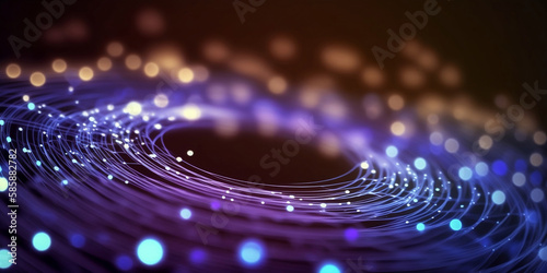 Abstract background of purple fiber optic lights