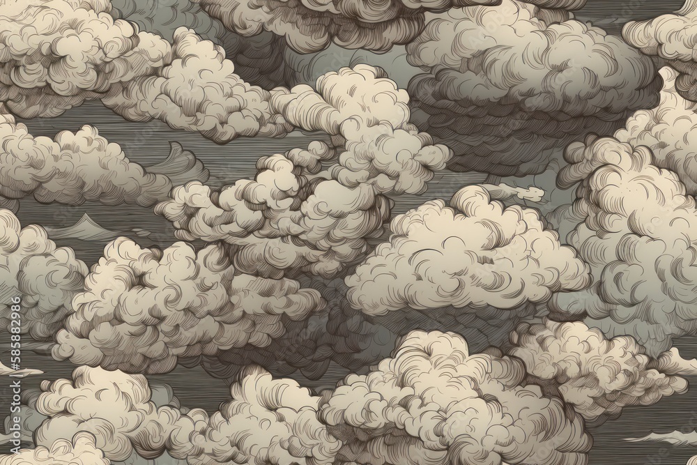 Infinite Cotton Skies: Ethereal Cumulus Clouds in Grayscale Cotton Textures Infinite Cotton Skies: Ethereal Cumulus Clouds in Grayscale Cotton Textures